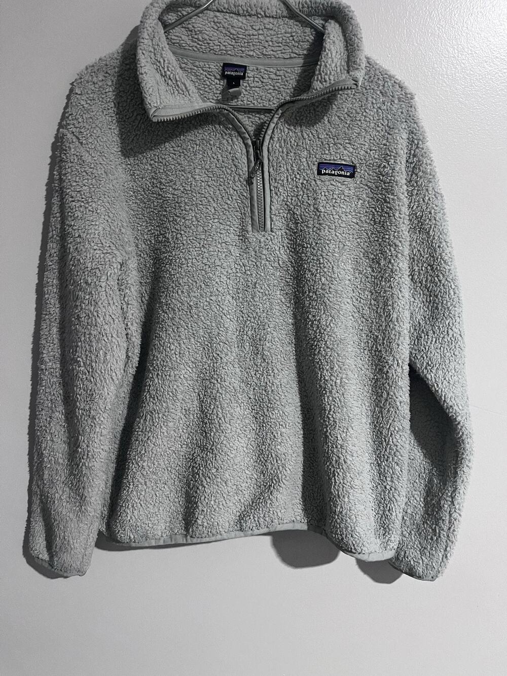 Patagonia Sweatshirt Mens L Gray Pullover 1/4 Zip Heavyweight Fleece Logo